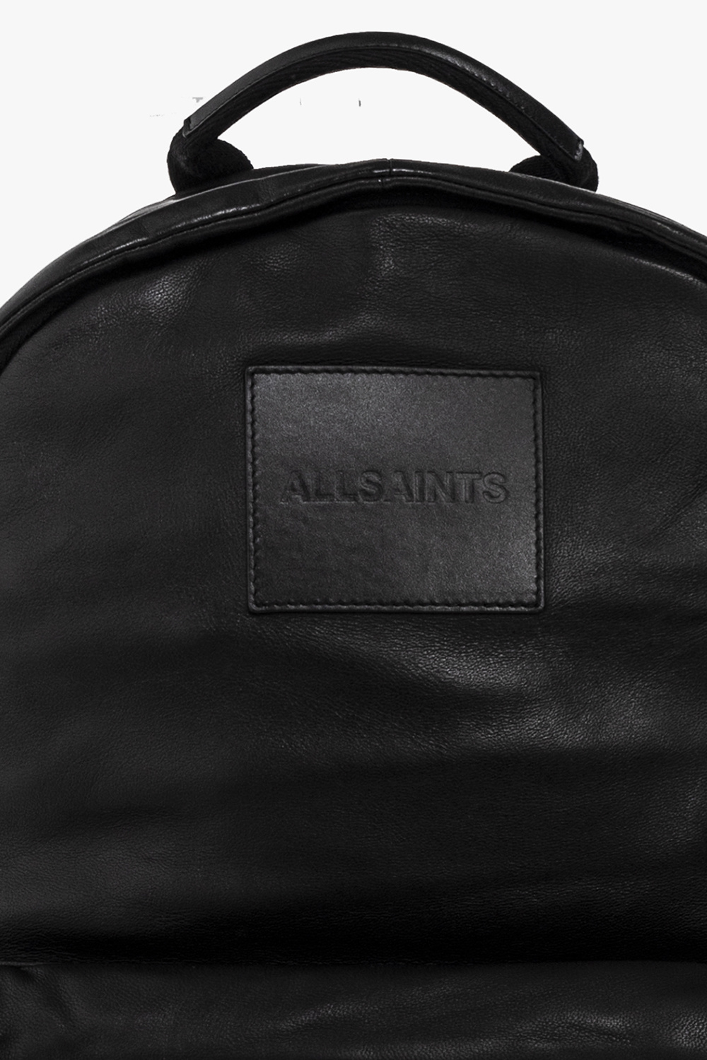 All saints outlet black leather backpack